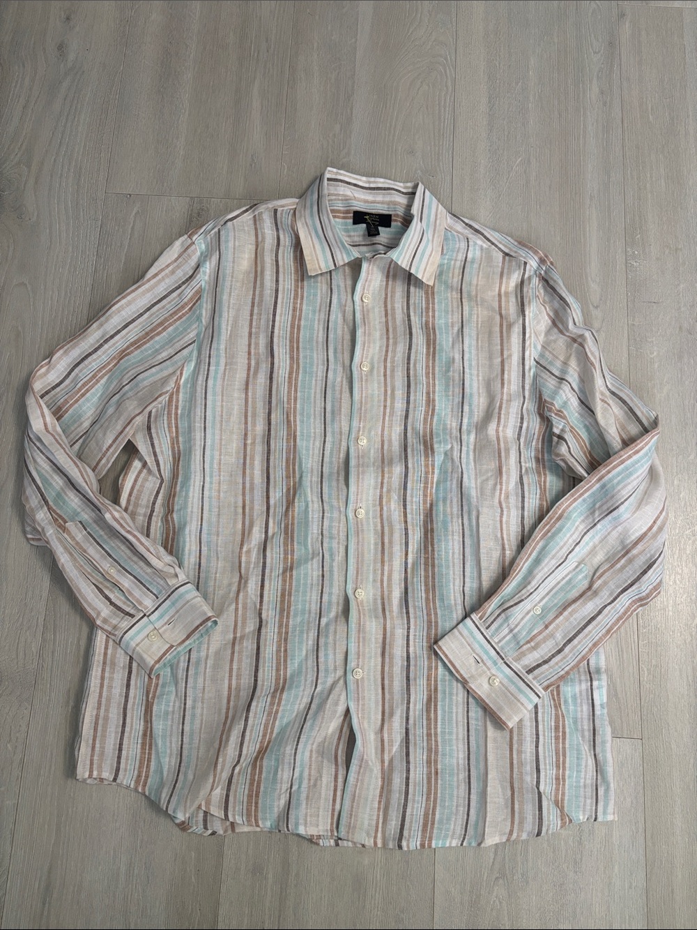 🔥BUNDLESALE Men’s XL Club Room Luxury Linen Striped Button-Down Shirt